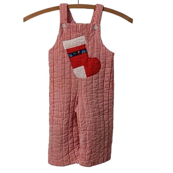 Vintage Baby Coverall Overalls Holiday Stocking Christmas Onsie - Picture 1 of 9